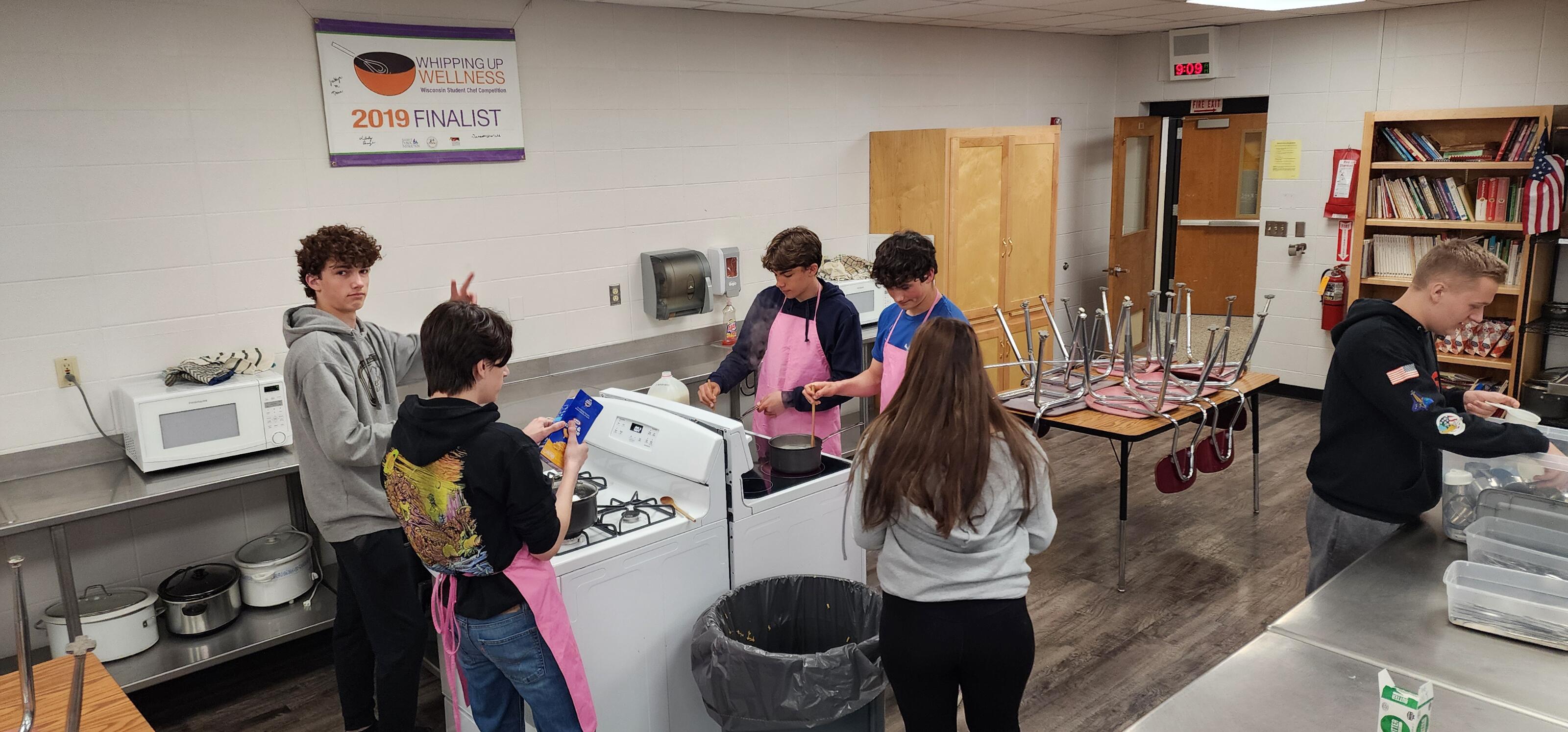 Students in cooking class