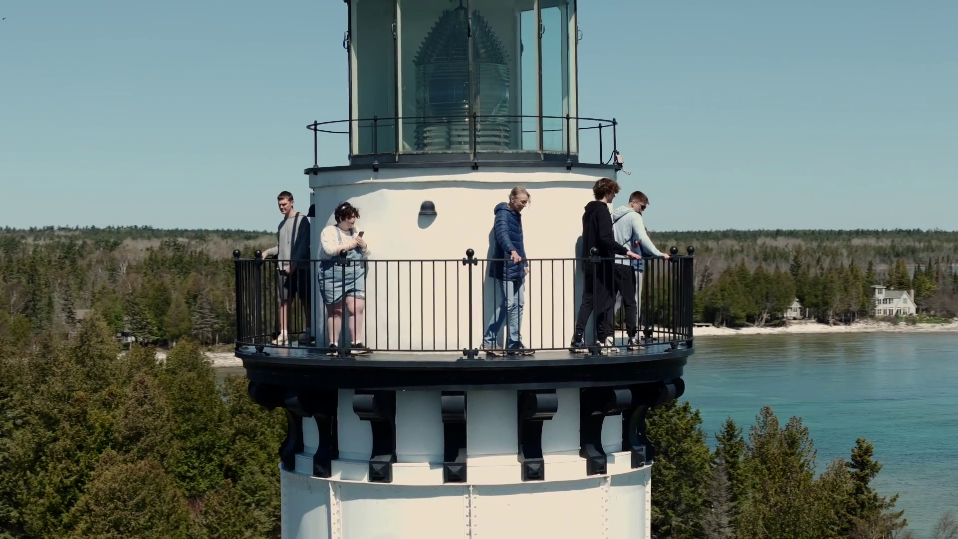 students on the lighthouse