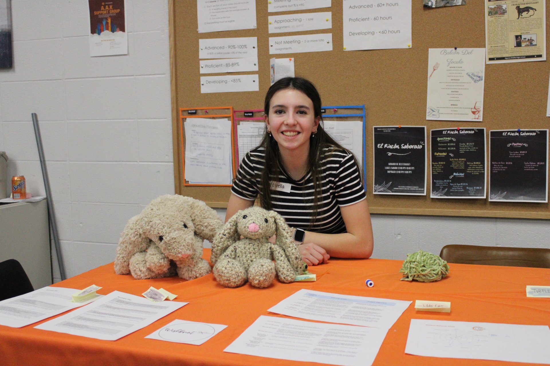 Student sitting at table