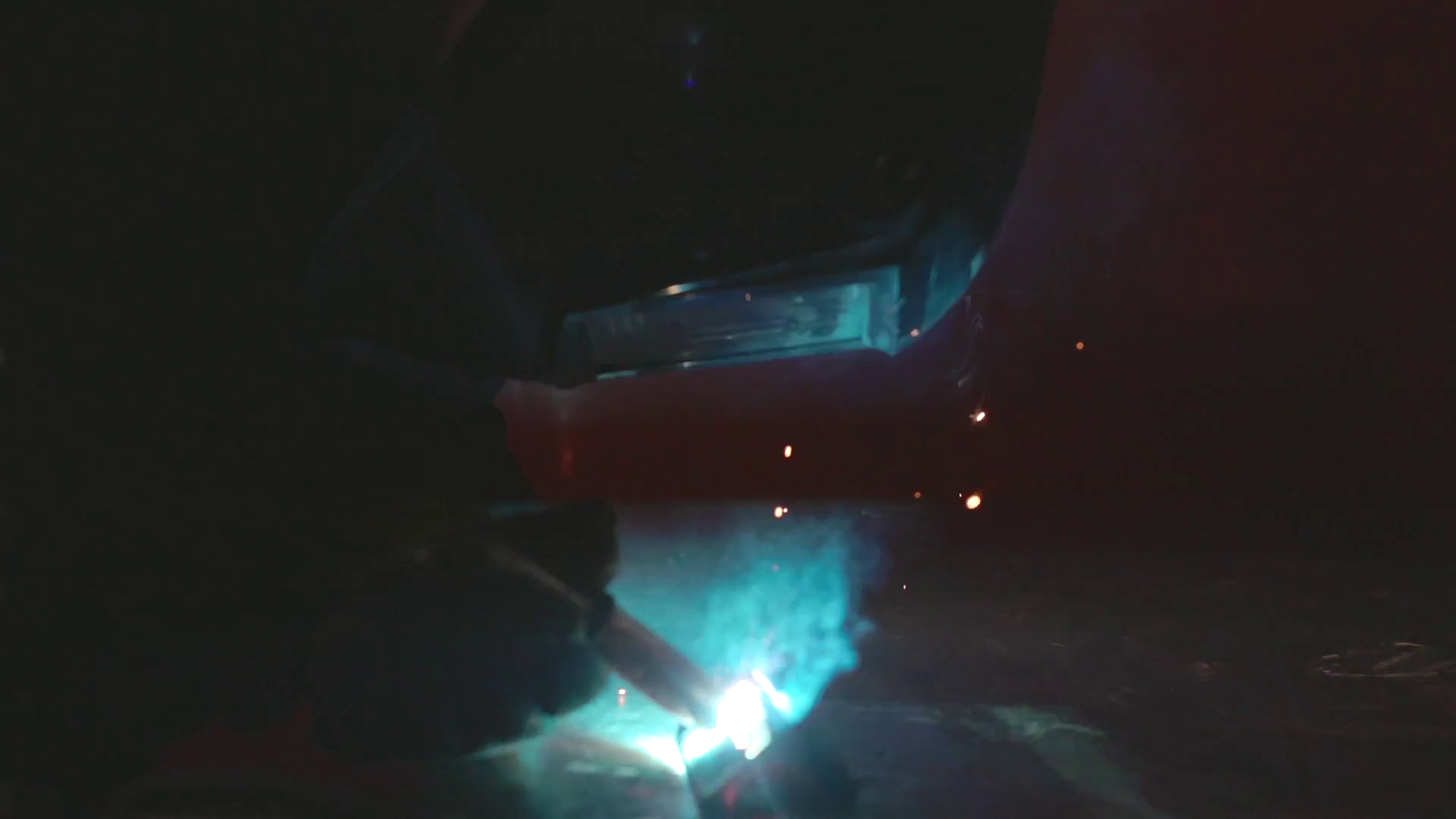 student welding