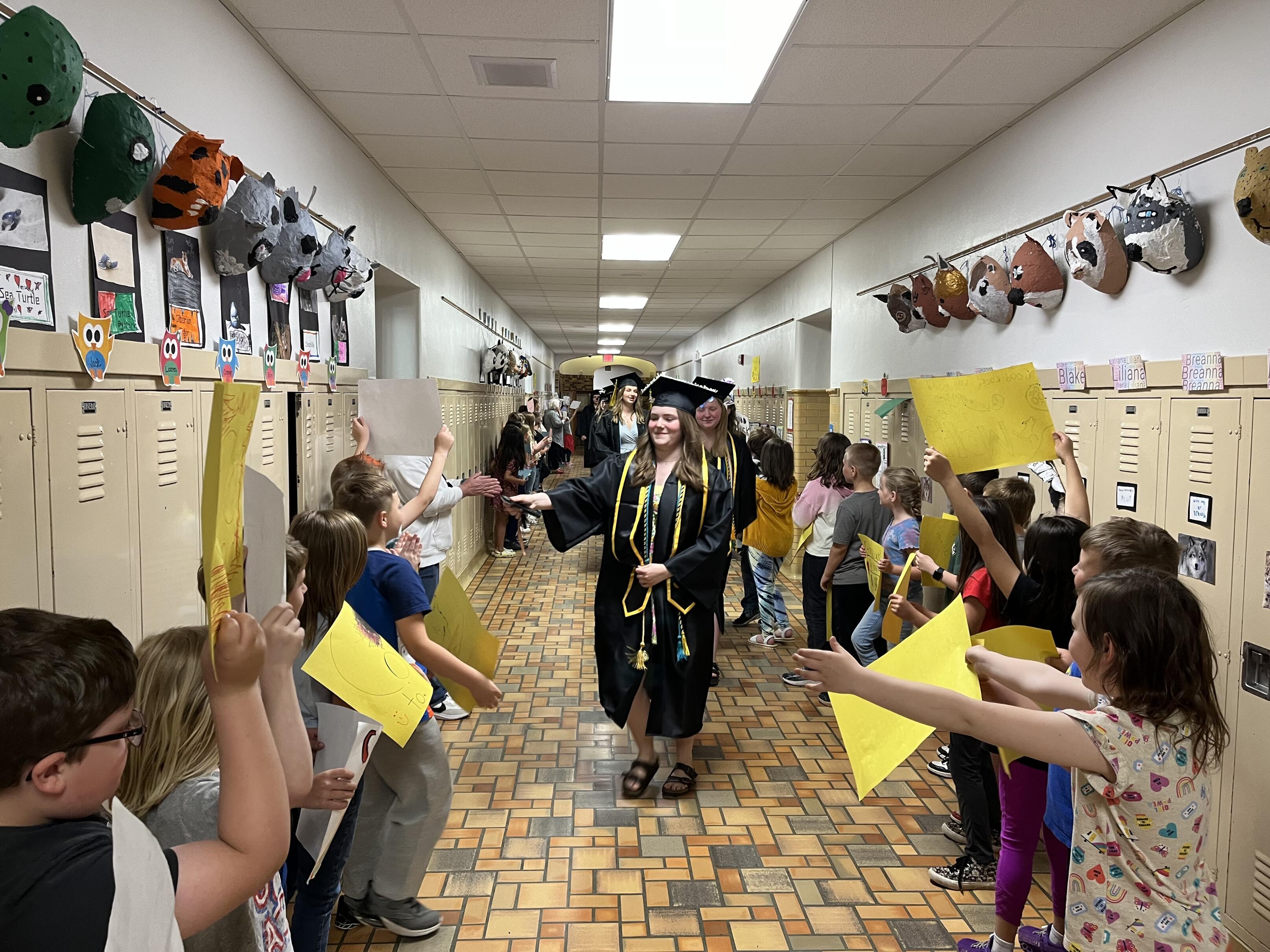Elementary Students Celebrating Graduates